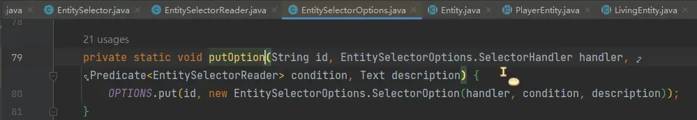 EntitySelectorOptions#putOption